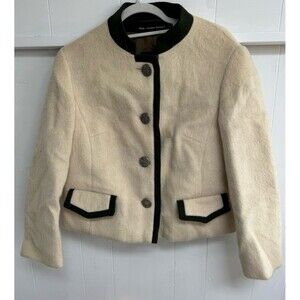 Vintage Lodenfrey Coat Germany Blazer Large Mohair Wool Ornate Buttons 70s